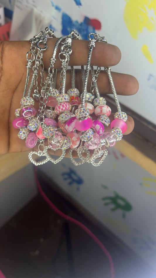 Pink Heart Charm bracelet