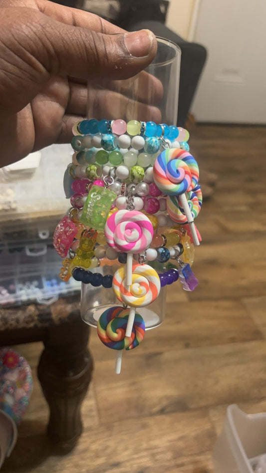 Candy Land Beaded Bracelets (2pc set)