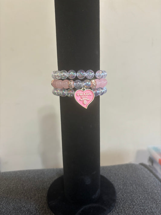 3 pc Pink Designer Bracelet