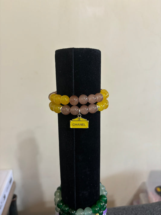 2 pc Yellow/Brown Designer Bracelet