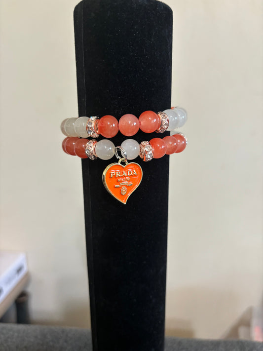 2 pc Orange Designer Bracelet