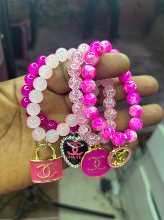 Pink 4 piece Designer Bracelet set