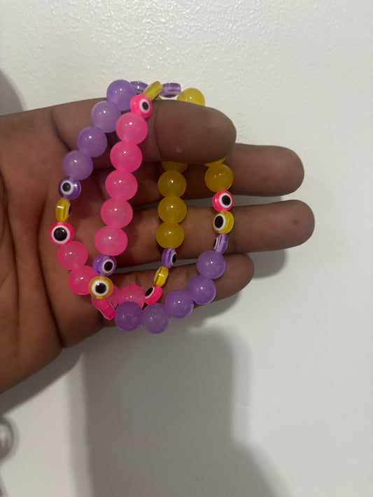 Multi-colored evil eye bracelet